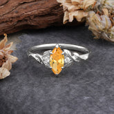 Nature-Inspired 6 Prong Dazzling Citrine Engagement Ring